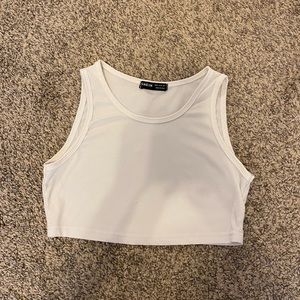 White, cropped tank top, size xs